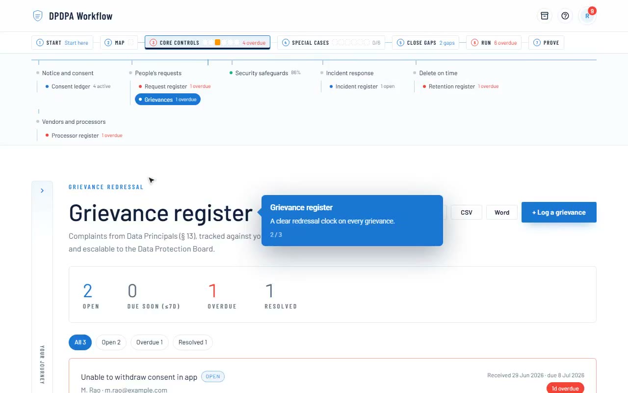 Grievance redressal demo