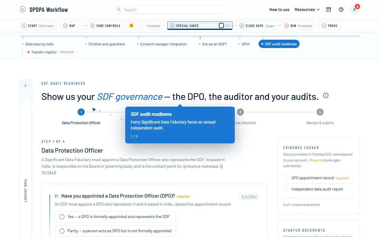 SDF audit readiness demo