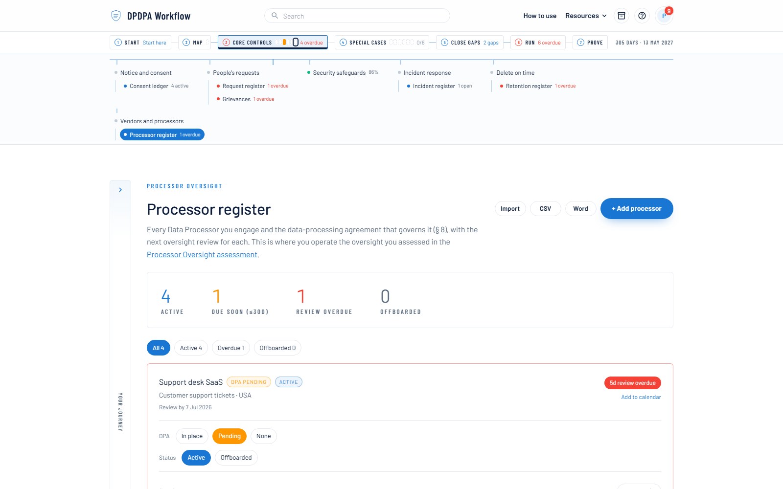 Processor register — screenshot